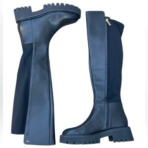 Michael Kors Asher Boots, Black Leather, OTK, Size 8.5, NWOT